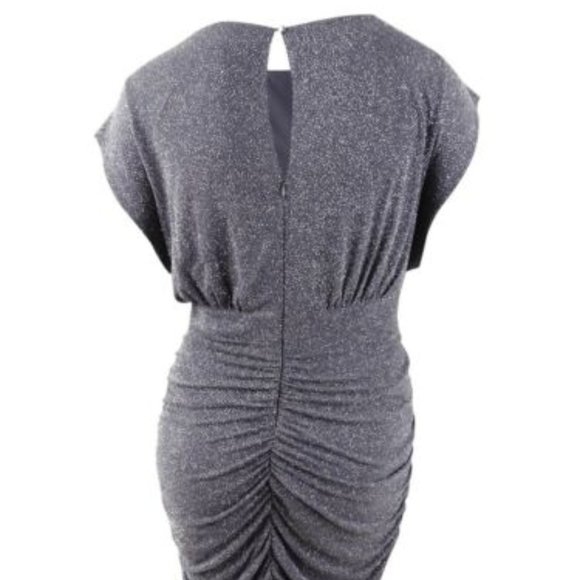 Plus Size 18 Vince Camuto Metallic Ruched Dress - Picture 3 of 4